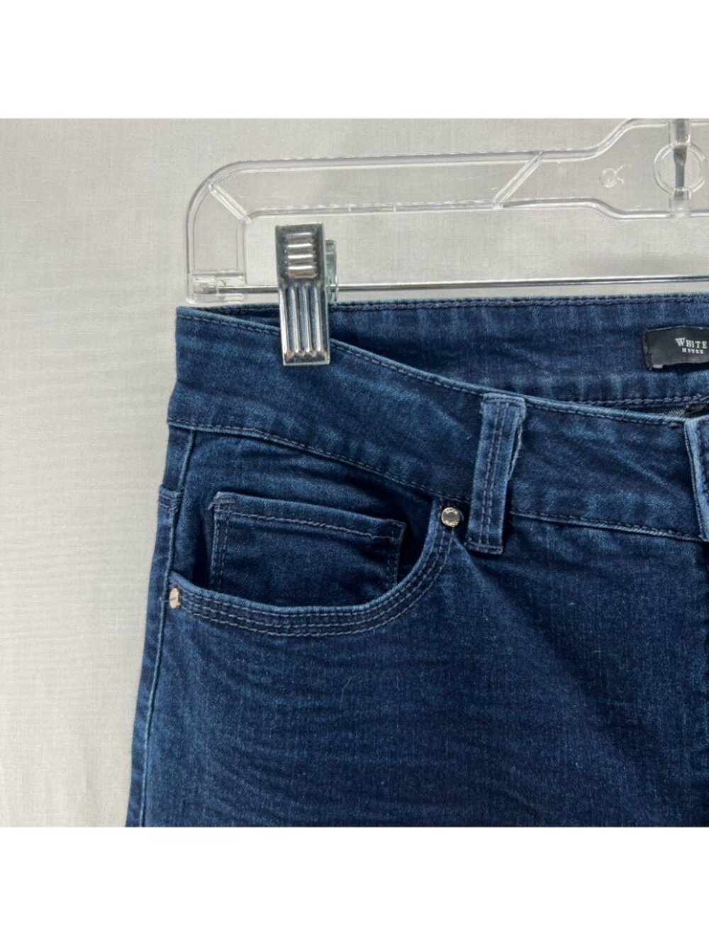 White House Black Market Skinny Jeans Womens 6 Mid Rise Stretch Denim Dark Wash - Picture 9 of 11